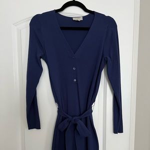 EUC Ann Taylor Loft ribbed midi dress dark blue medium